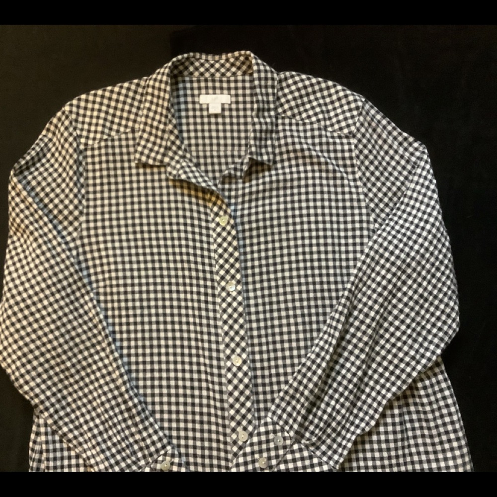 Textured Gingham Button Down Tunic. - image 8